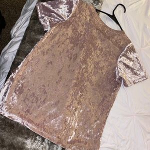 Pink Velvet Short Sleeve Top